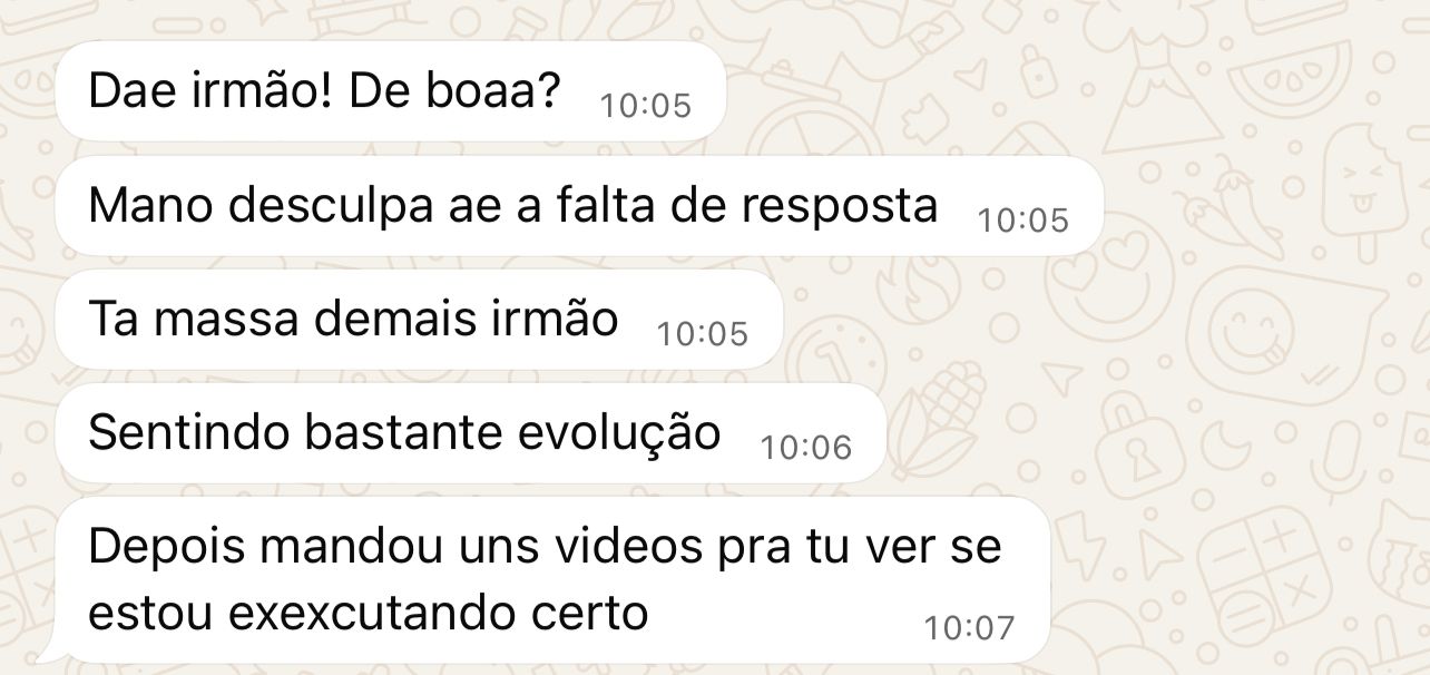 Mensagem real de aluno via WhatsApp #2