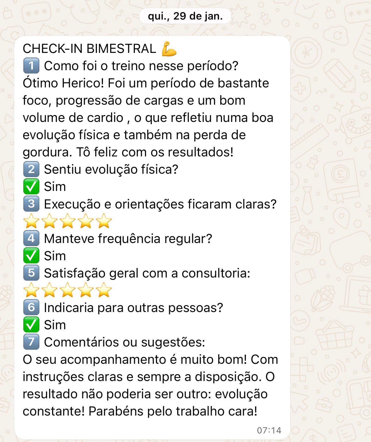 Mensagem real de aluno via WhatsApp #6
